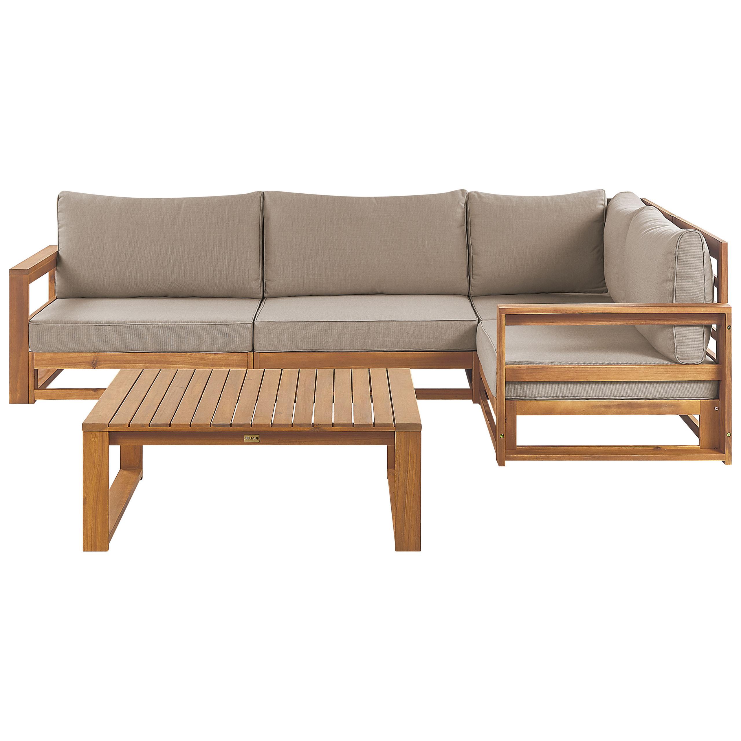 wohnli-moebel-suche-800000527545 Wohnli Möbelsuche - LOUNGE-SET 4-Sitzer zertifiziertes Holz hellbraun rechtsseitig modular Auflagen taupe Timor II