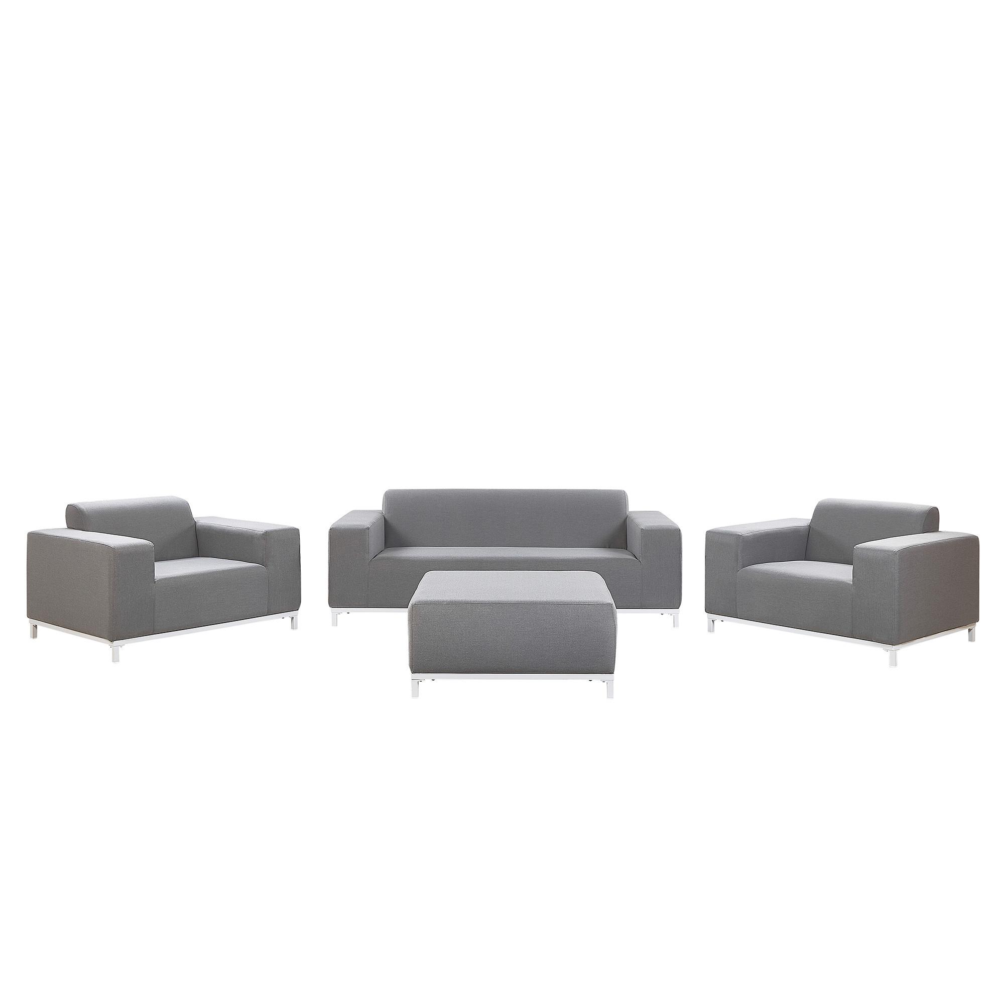 Wohnli Möbelsuche - LOUNGE SET 5-Sitzer grau/weißes Gestell Rovigo
