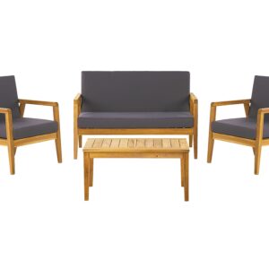 wohnli-moebel-suche-800000527550 Wohnli Möbelsuche - LOUNGE SET 4-Sitzer Hellbraun Auflagen dunkelgrau Pallano