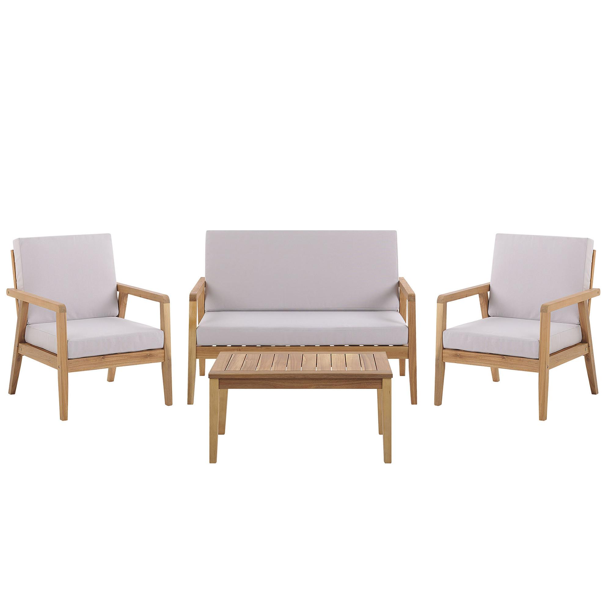 Wohnli Möbelsuche - LOUNGE SET 4-Sitzer Hellbraun Auflagen grau Pallano