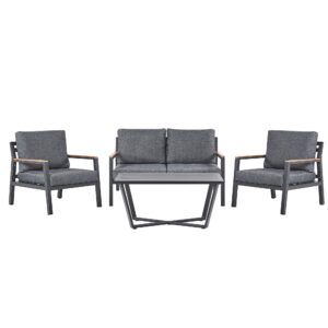 wohnli-moebel-suche-800000527567 Wohnli Möbelsuche - LOUNGE-SET 4-sitzer Aluminium Schwarz Delia