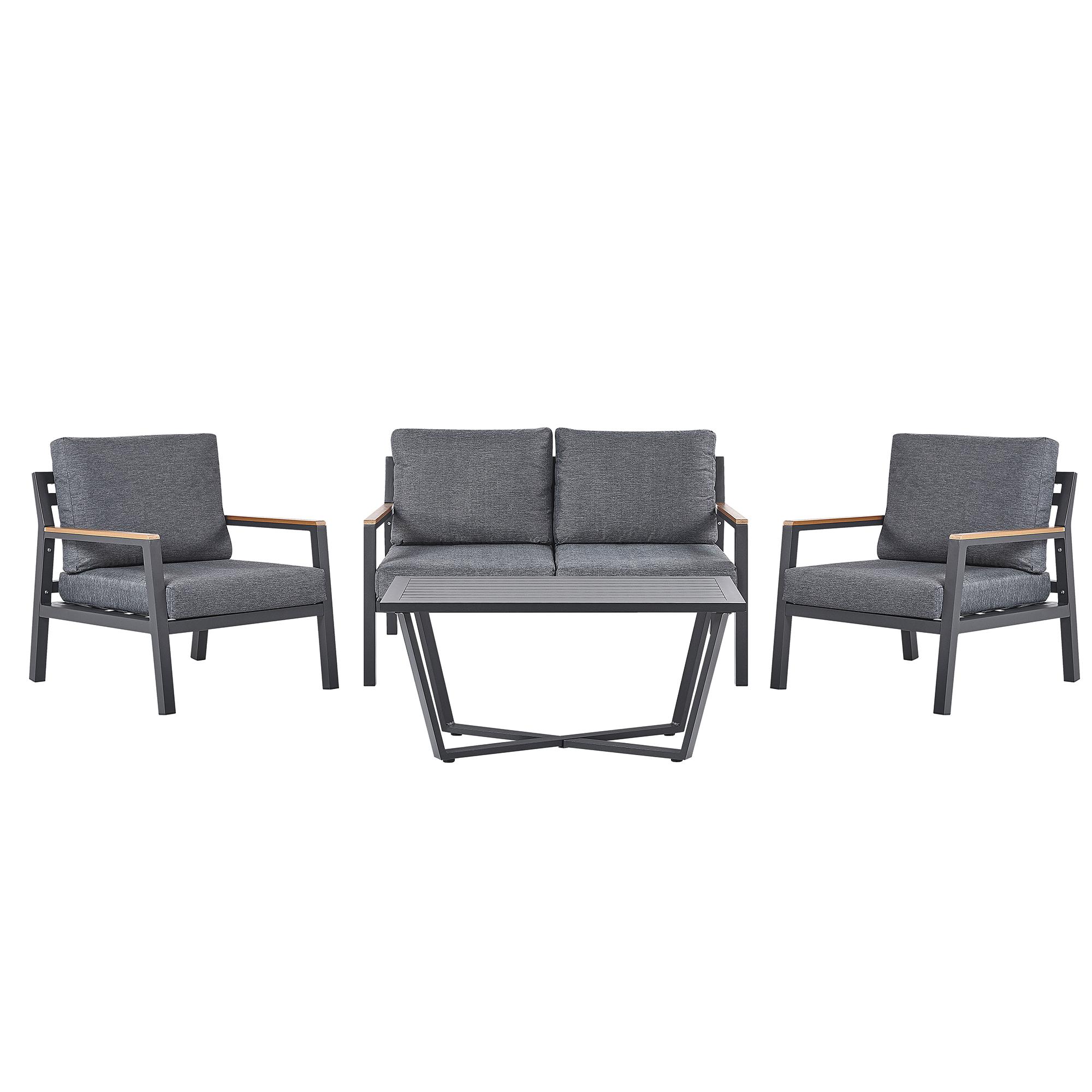 wohnli-moebel-suche-800000527567 Wohnli Möbelsuche - LOUNGE-SET 4-sitzer Aluminium Schwarz Delia