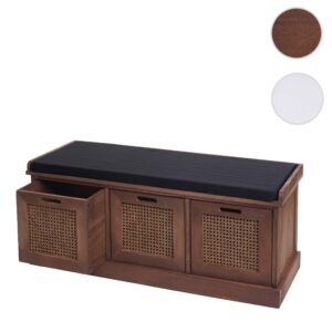 wohnli-moebel-suche-800000528539-1 SITZBANK AUFBEWAHRUNGSBOXEN Schwarz Holz MCW Garderoben > Garderobenbänke Schwarz