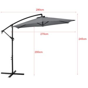 AMPELSCHIRM Budva Textil casa.pro Garten & Outdoor > Sonnen- & Sichtschutz > Sonnen- & Ampelschirme Grau