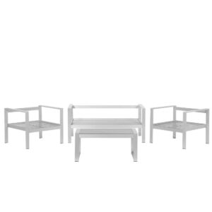 LOUNGE-SET 4-sitzer Aluminium Dunkelgrau Salerno Metall Beliani Garten & Outdoor > Gartenmöbel > Gartenmöbel-Sets Grau