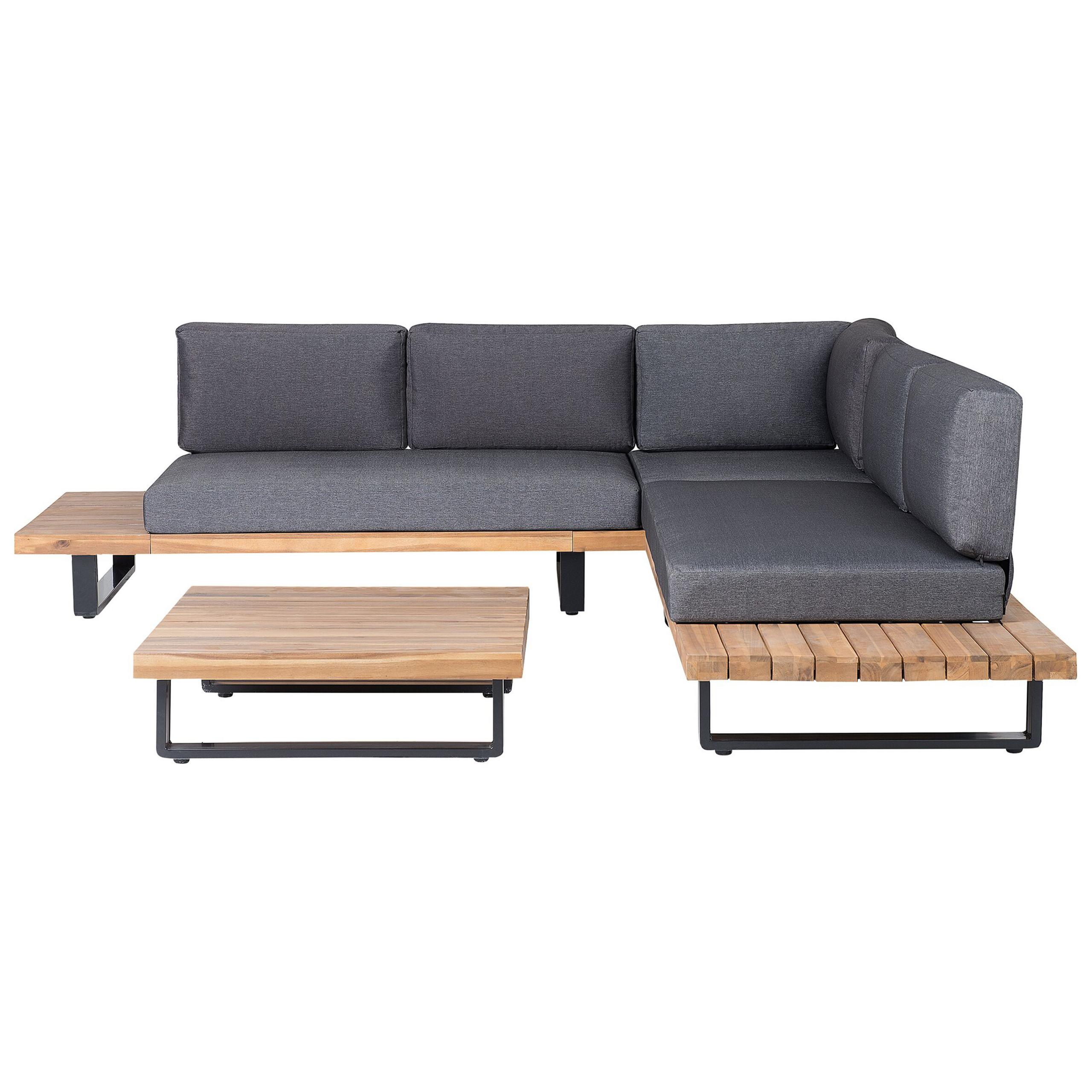 Wohnli Möbelsuche - LOUNGE SET 5-Sitzer hellbraun Auflagen grau Mykonos