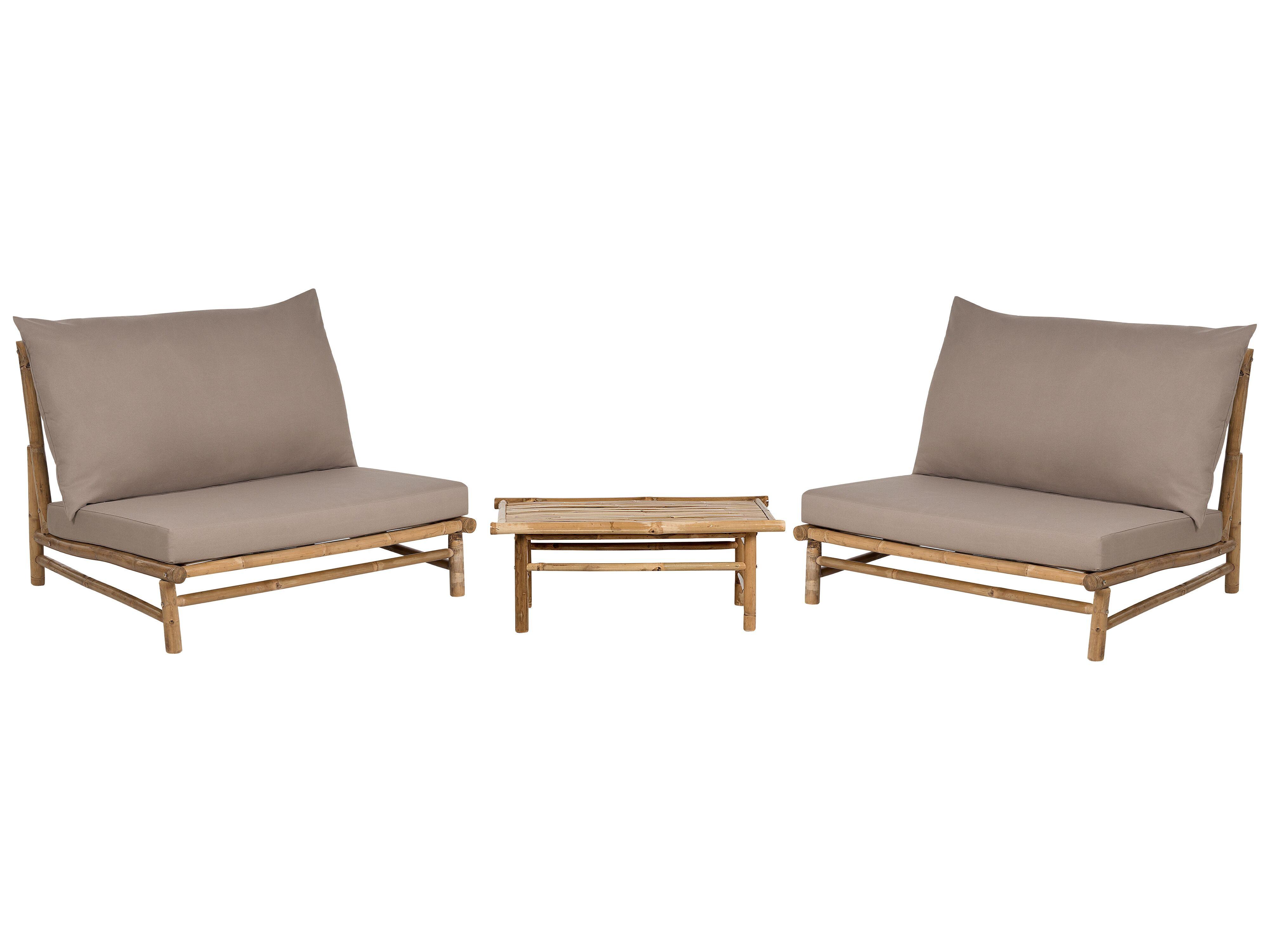 wohnli-moebel-suche-800000529445 Wohnli Möbelsuche - LOUNGE SET 2-Sitzer Hellbraun Auflagen taupe Todi
