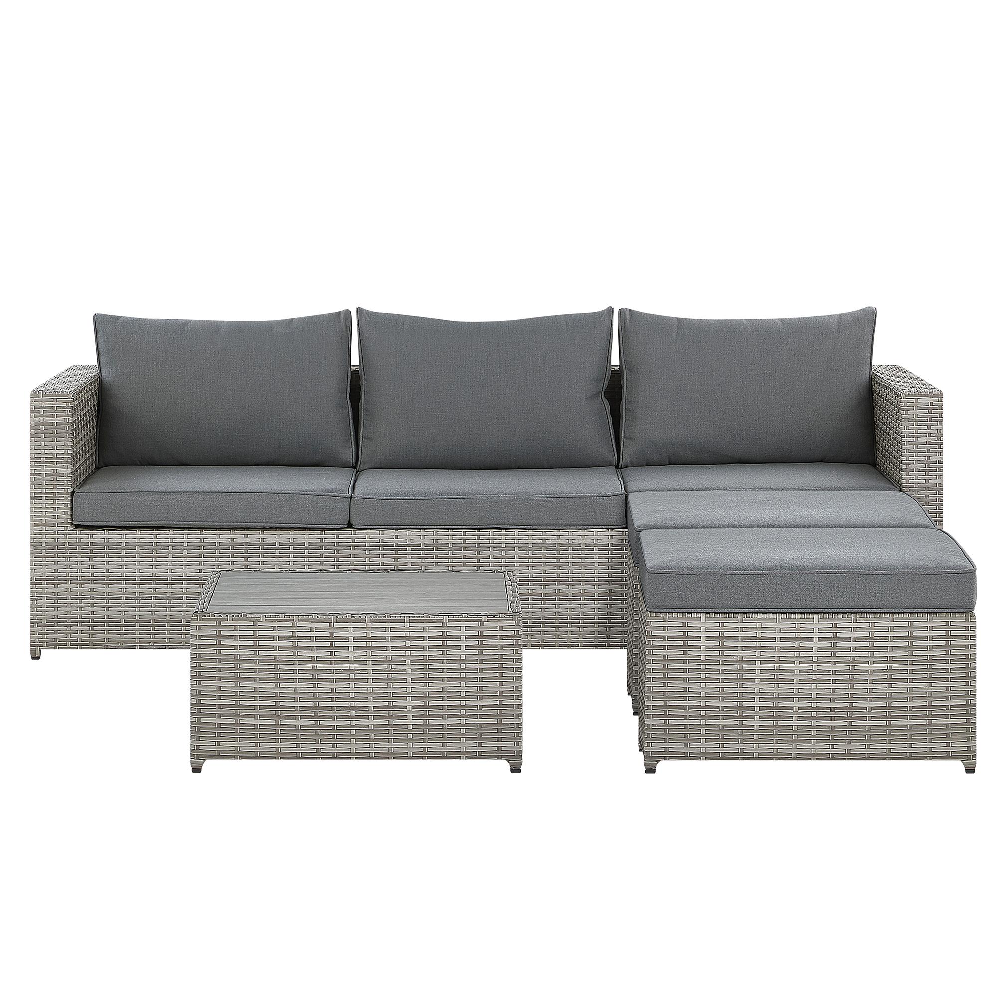 Wohnli Möbelsuche - LOUNGE SET 5-Sitzer grau rechtsseitig modular Sabbia
