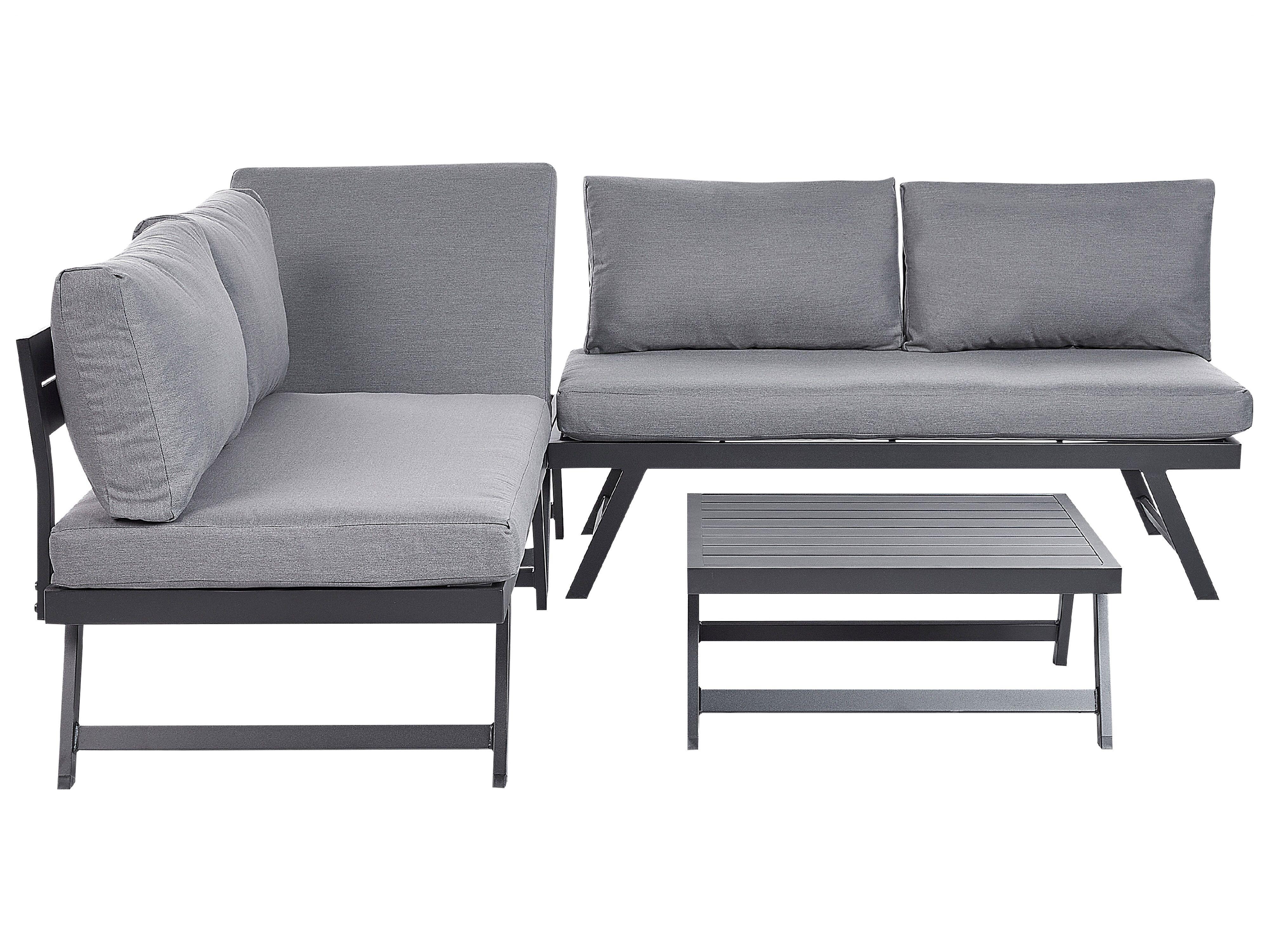 wohnli-moebel-suche-800000529483 Wohnli Möbelsuche - LOUNGE SET 5-Sitzer modular schwarz Auflagen dunkelgrau Coccorino