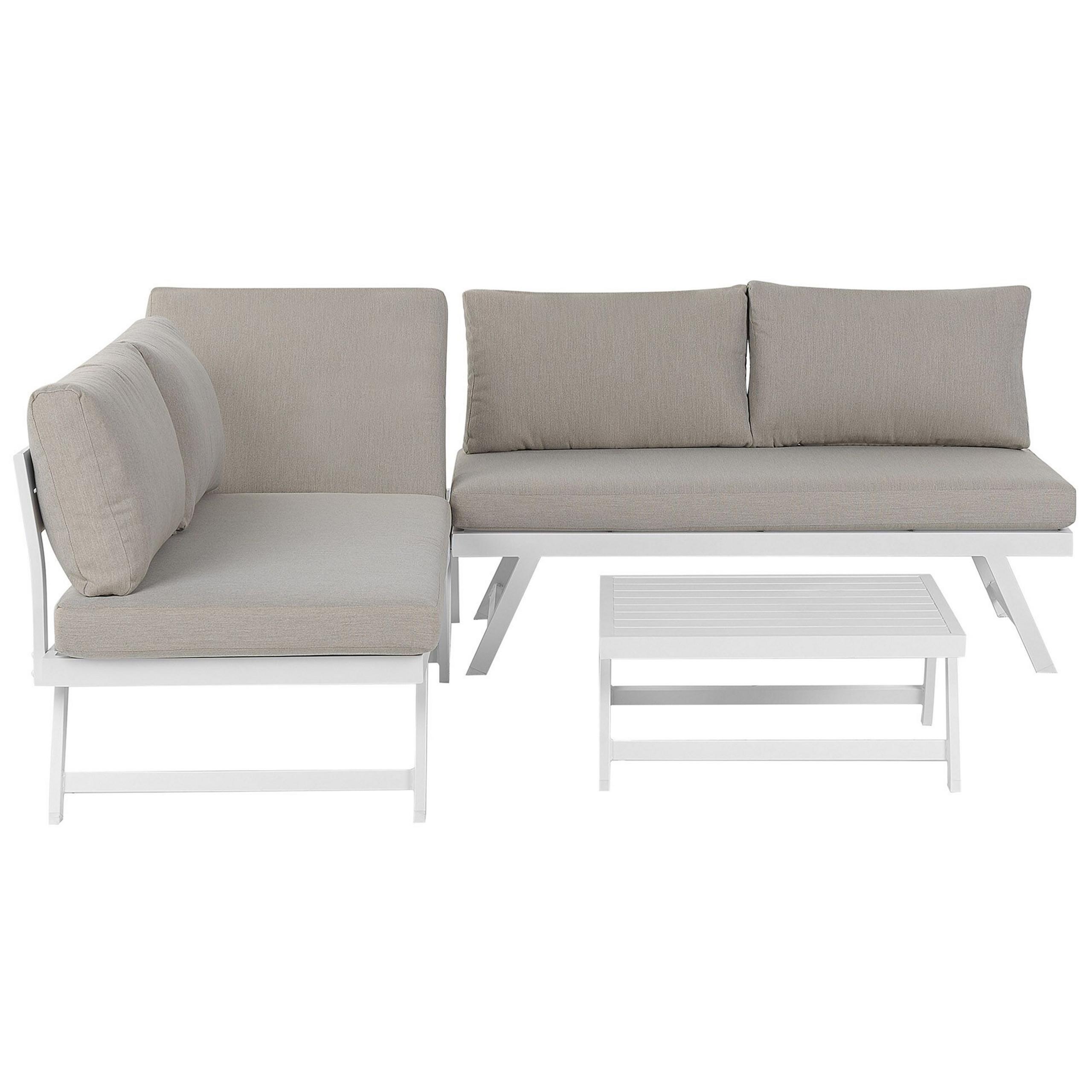 Wohnli Möbelsuche - LOUNGE SET 5-Sitzer modular weiß Auflagen taupe Coccorino