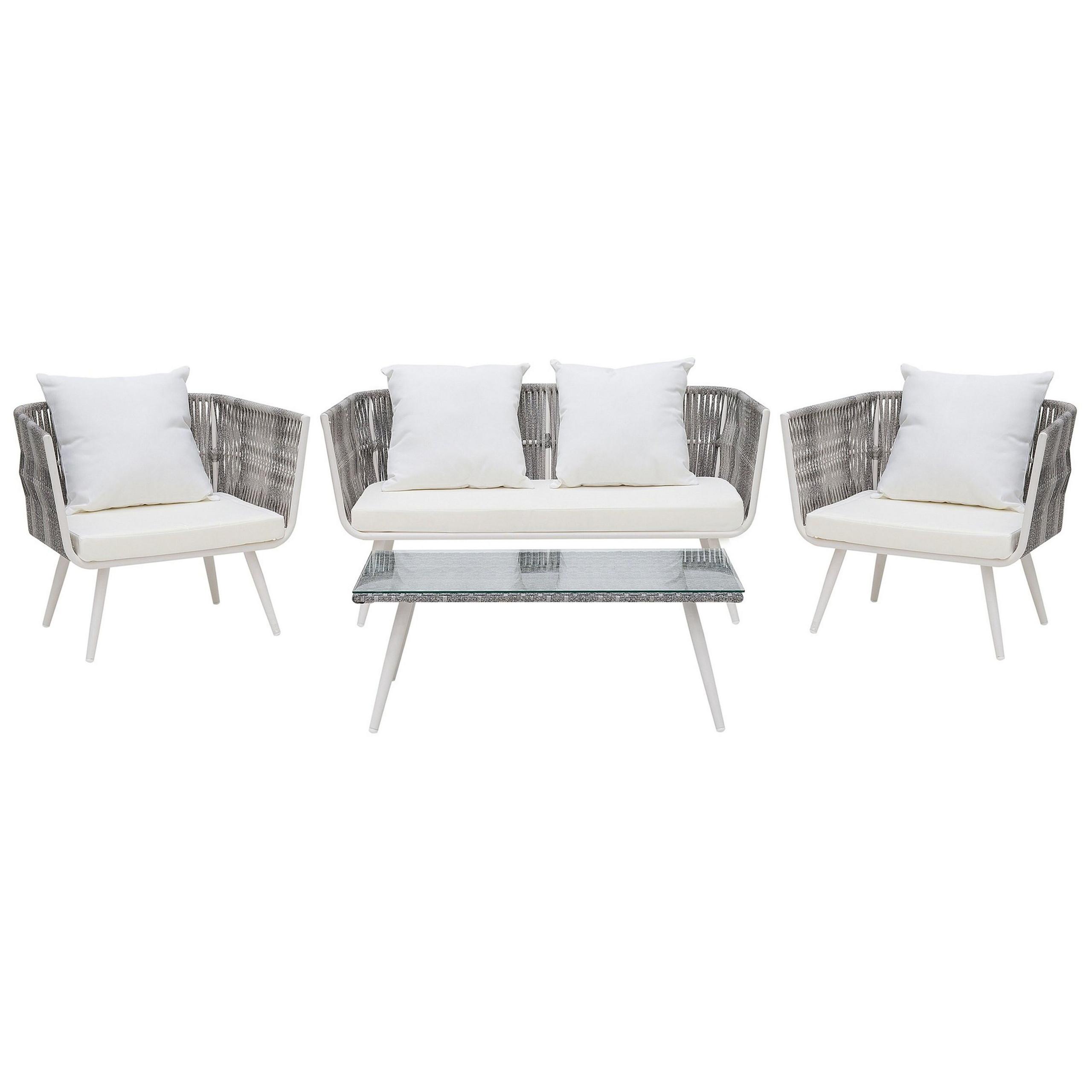 Wohnli Möbelsuche - LOUNGE-SET 4-sitzer Rattan Weiß Ragusa