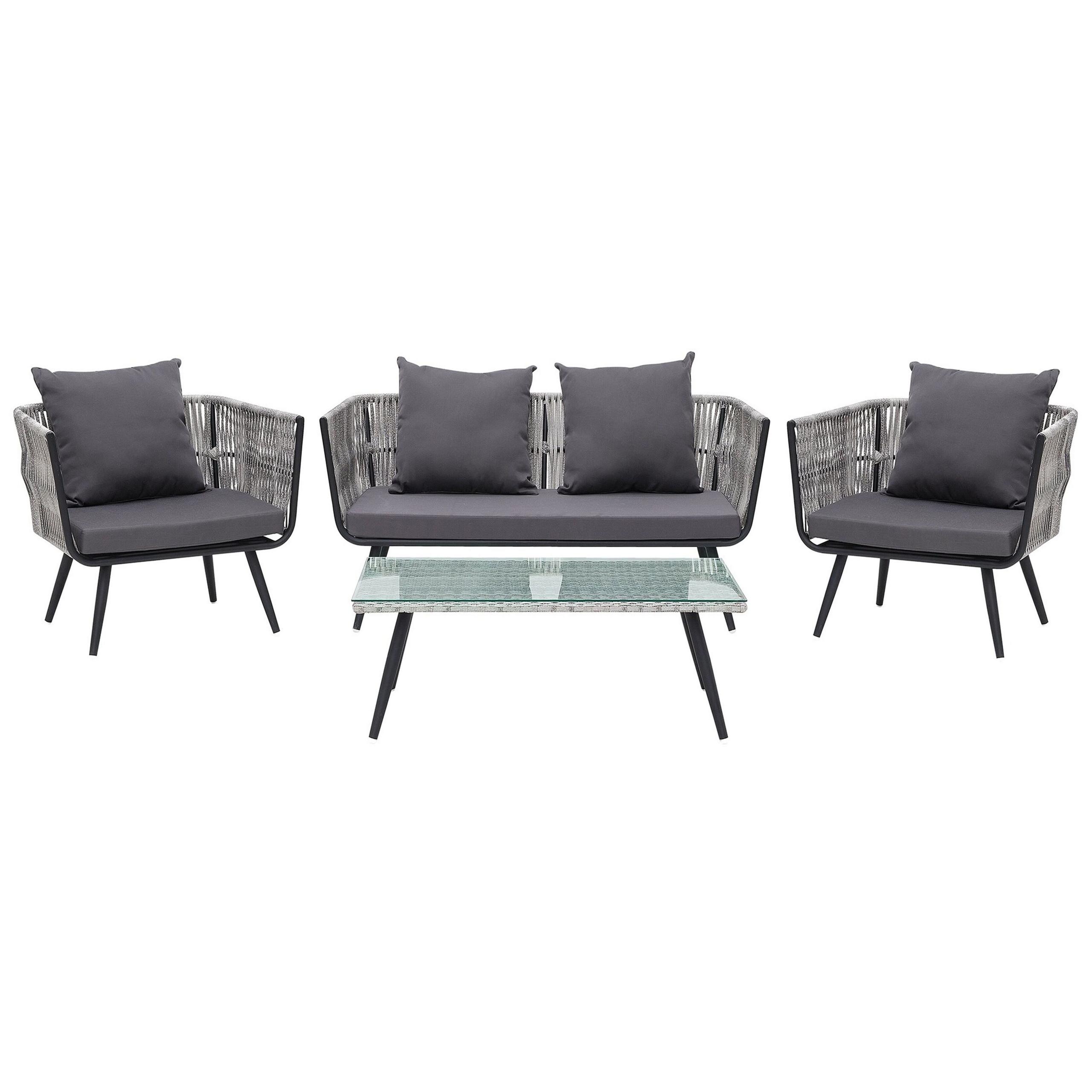 Wohnli Möbelsuche - LOUNGE-SET 4-sitzer Rattan Grau Ragusa