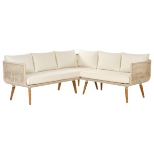 wohnli-moebel-suche-800000529492-1 LOUNGE-SET 5-Sitzer Akazienholz Beige Alcamo Holz Beliani Garten & Outdoor > Gartenmöbel > Gartenmöbel-Sets Beige