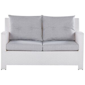 LOUNGE-SET 4-sitzer Rattan Weiß Marino Kunststoff Beliani Garten & Outdoor > Gartenmöbel > Gartenmöbel-Sets Weiß