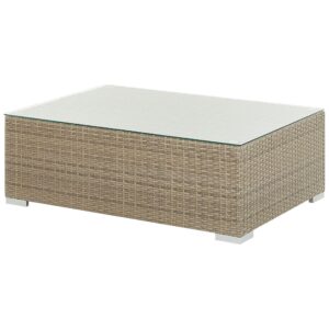 8-SITZER LOUNGE SET Rattan Hellbraun Maestro Kunststoff Beliani Garten & Outdoor > Gartenmöbel > Gartenmöbel-Sets Braun
