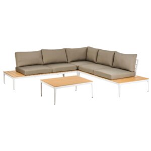wohnli-moebel-suche-800000529505-1 LOUNGE-SET 4-Sitzer grau Positano Holzwerkstoff Beliani Garten & Outdoor > Gartenmöbel > Gartenmöbel-Sets Grau