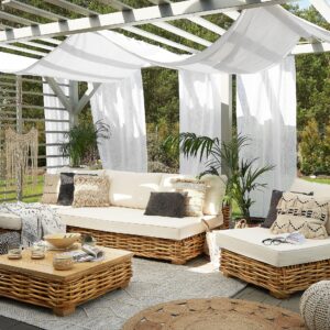 wohnli-moebel-suche-800000529507-1 LOUNGE SET 4-Sitzer natürlich rechtsseitig modular Varallo Naturmaterialien Beliani Garten & Outdoor > Gartenmöbel > Gartenmöbel-Sets Braun