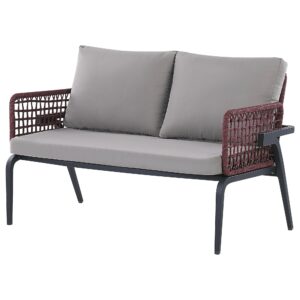 wohnli-moebel-suche-800000529532-1 LOUNGE-SET 4-Sitzer grau Sciacca Metall Beliani Garten & Outdoor > Gartenmöbel > Gartenmöbel-Sets Grau