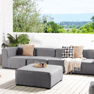 wohnli-moebel-suche-800000529608-1 LOUNGE SET 4-Sitzer grau modular Arezzo Textil Beliani Garten & Outdoor > Gartenmöbel > Gartenmöbel-Sets Grau