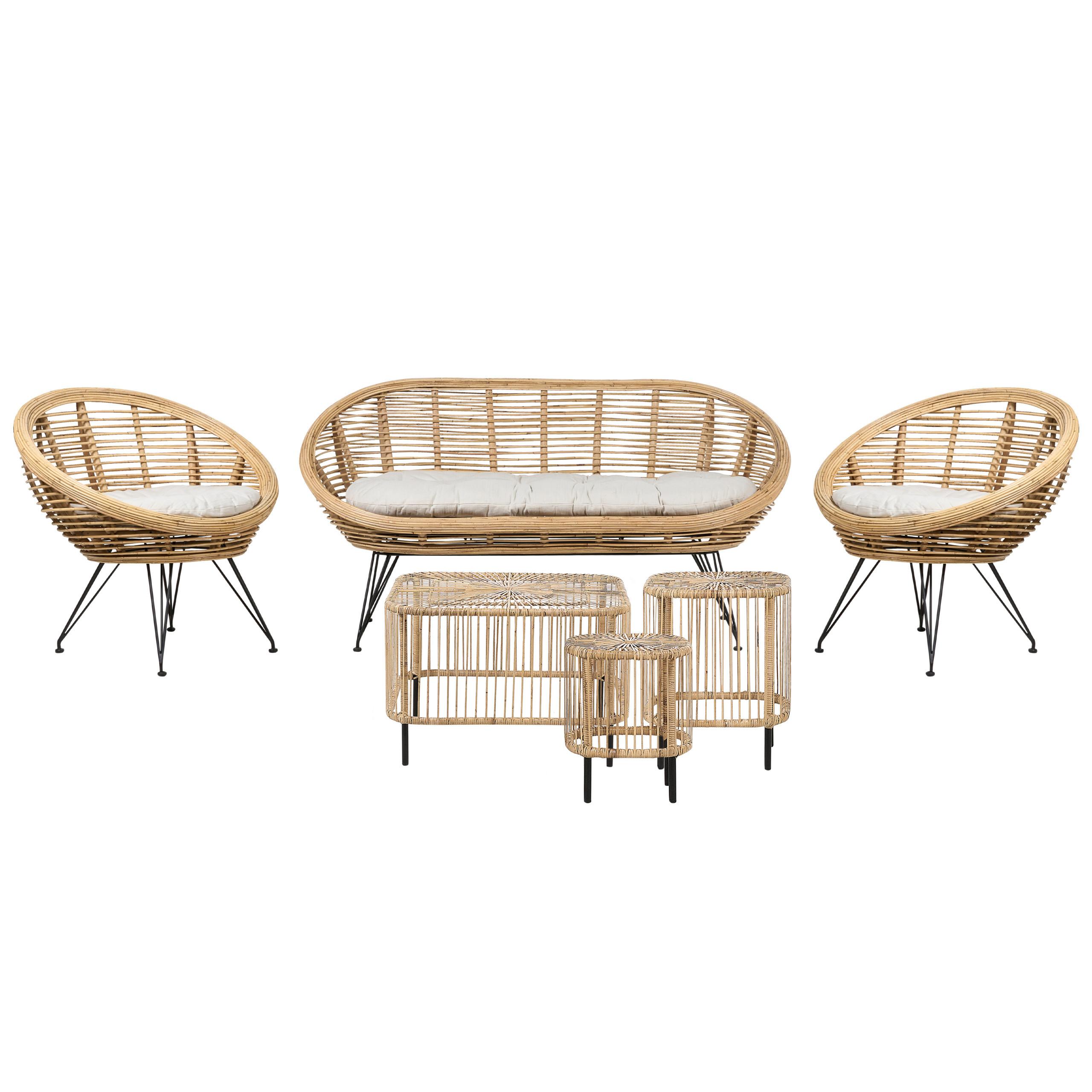 wohnli-moebel-suche-800000529830 Wohnli Möbelsuche - 4-SITZER LOUNGE SET Rattan Natürlich Maratea/Cesenatico