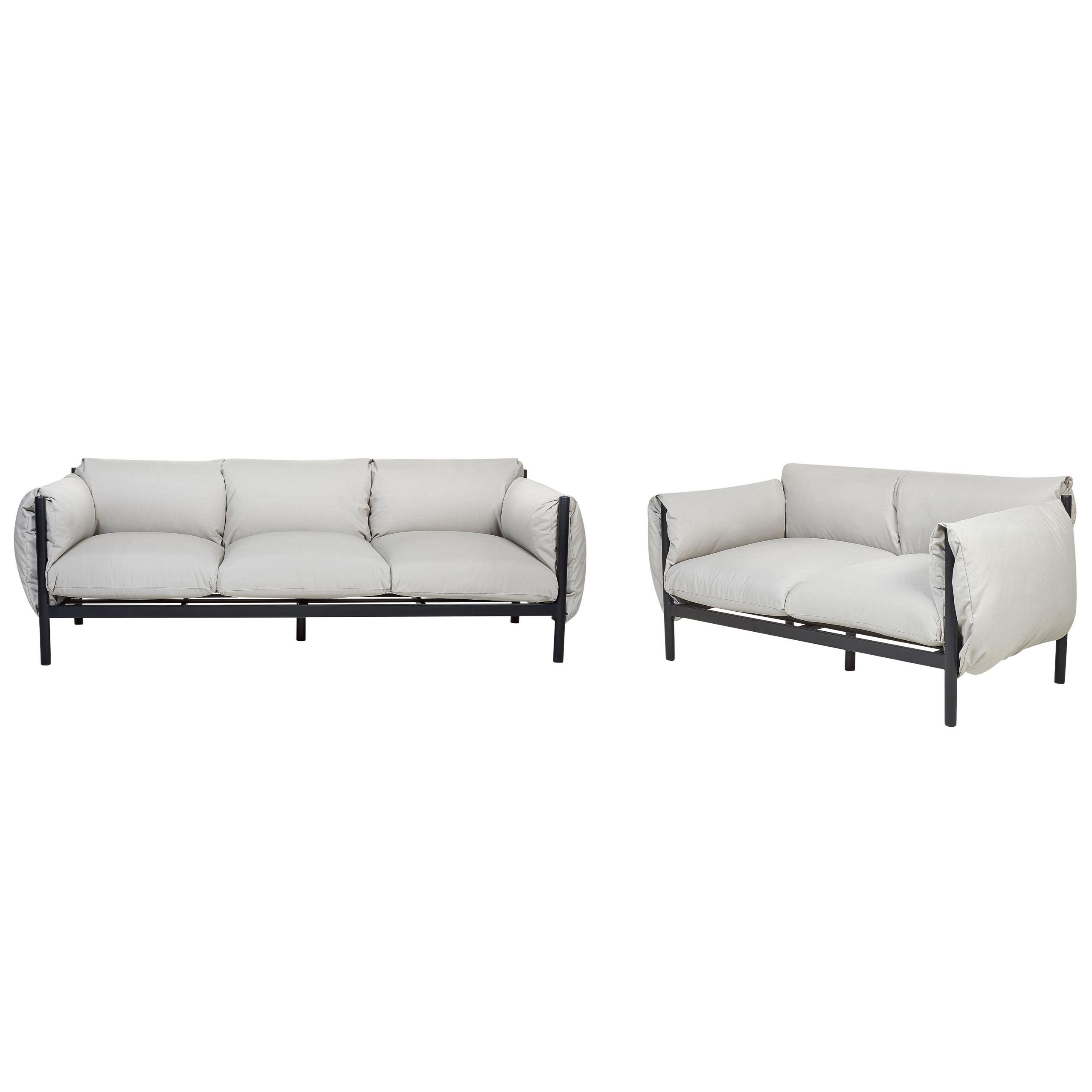 wohnli-moebel-suche-800000529832 Wohnli Möbelsuche - 5-SITZER LOUNGE SET 2-teilig hellgrau/schwarz Esperia