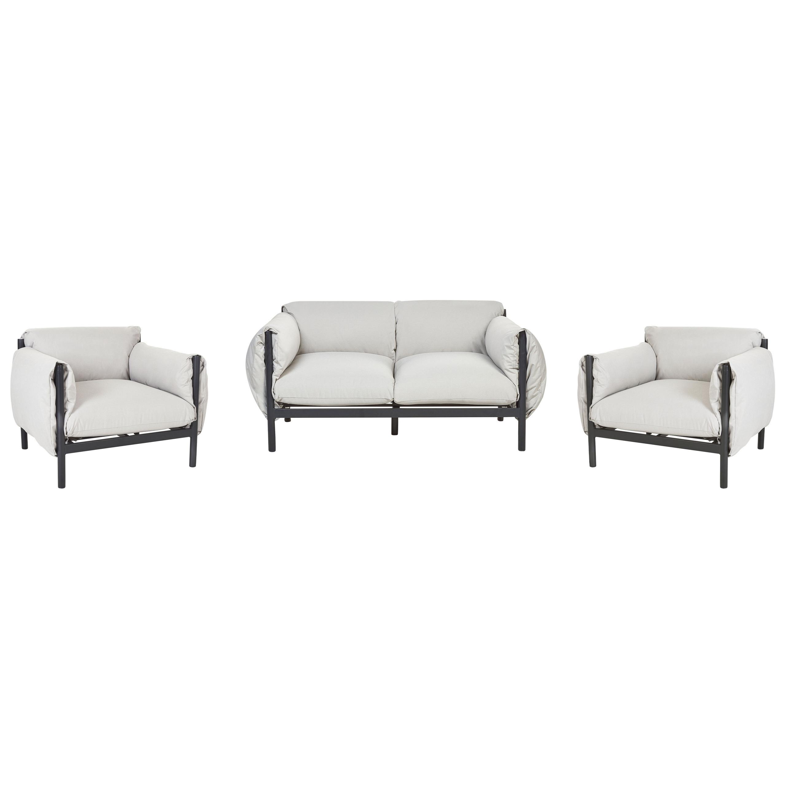 wohnli-moebel-suche-800000529836 Wohnli Möbelsuche - 4-SITZER LOUNGE SET Aluminium hellgrau/schwarz Esperia
