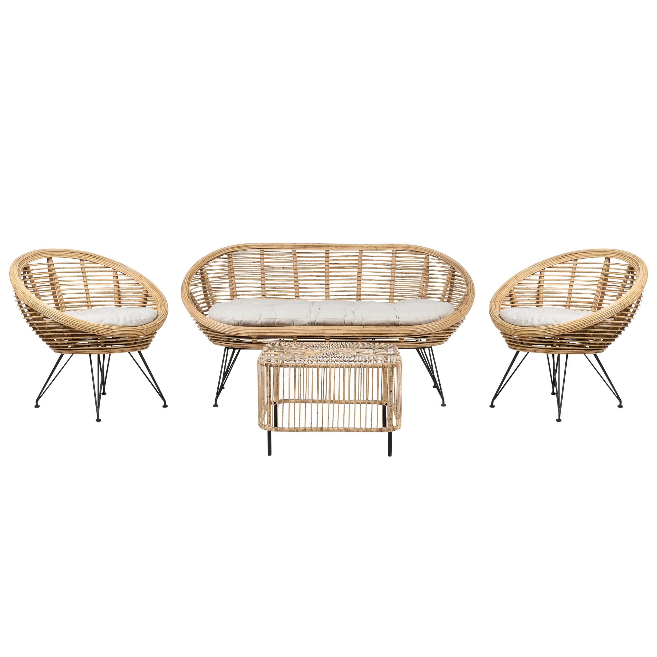 wohnli-moebel-suche-800000529838 Wohnli Möbelsuche - 4-SITZER LOUNGE SET Rattan Natürlich Maratea/Cesenatico