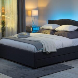 wohnli-moebel-suche-800000529950-1 POLSTERBETT 180/200cm Dunkelgrau Montpellier Textil Beliani Möbel > Betten > Polsterbetten Grau