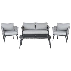 wohnli-moebel-suche-800000529977 Wohnli Möbelsuche - GARTENMÖBEL-SET 4-sitzer Rattan Grau Preveza
