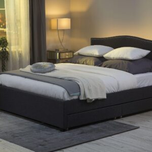 POLSTERBETT 180/200cm Dunkelgrau Montpellier Textil Beliani Möbel > Betten > Polsterbetten Grau