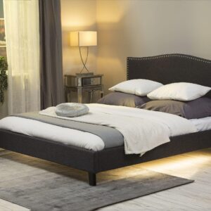 wohnli-moebel-suche-800000530014-1 POLSTERBETT 180/200cm Dunkelgrau Montpellier Textil Beliani Möbel > Betten > Polsterbetten Grau