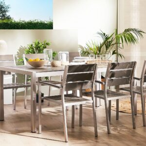 wohnli-moebel-suche-800000531740-1 GARTENTISCH Aluminium grau 180/90 cm Vernio Metall Beliani Garten & Outdoor > Gartenmöbel > Gartentische Grau