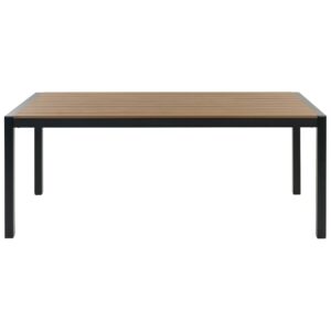 wohnli-moebel-suche-800000531743-1 GARTENTISCH Aluminium hellbraun/schwarz 180/90 cm Vernio Holz Beliani Garten & Outdoor > Gartenmöbel > Gartentische Braun