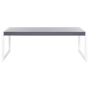 GARTENTISCH Aluminium grau/weiß 210/90 cm Bacoli Metall Beliani Garten & Outdoor > Gartenmöbel > Gartentische Grau