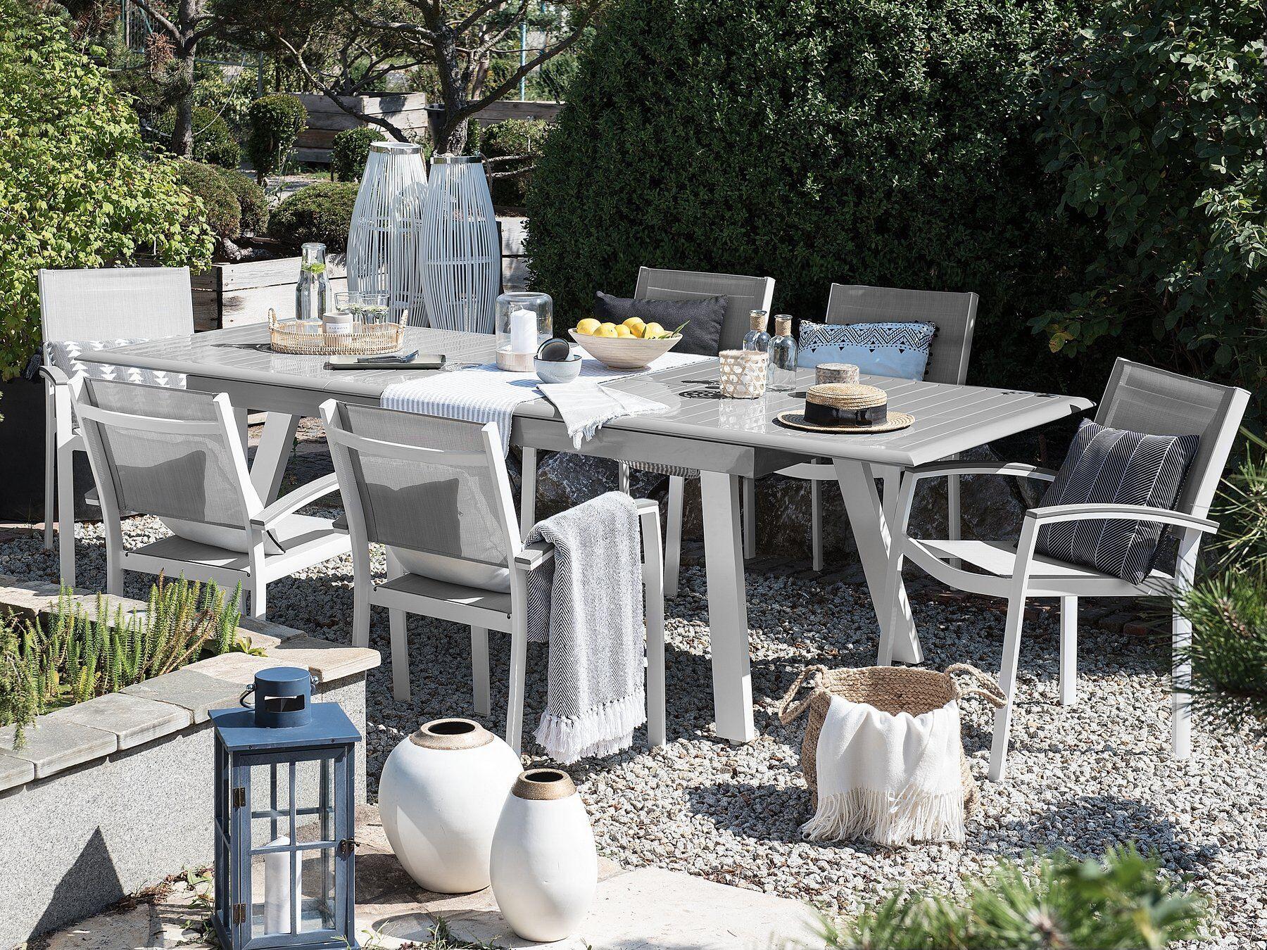 GARTENTISCH grau ausziehbar 175/255/100 cm Pereta Metall Beliani Garten & Outdoor > Gartenmöbel > Gartentische Grau