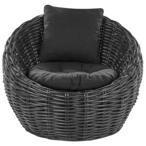 RATTANSTUHL Rattan schwarz Lerici Naturmaterialien Beliani Garten & Outdoor > Gartenmöbel > Gartenstühle Schwarz
