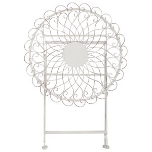 GARTENTISCH Metall cremeweiß 70 cm zusammen klappbar Stiffe Metall Beliani Garten & Outdoor > Gartenmöbel > Gartentische Weiß