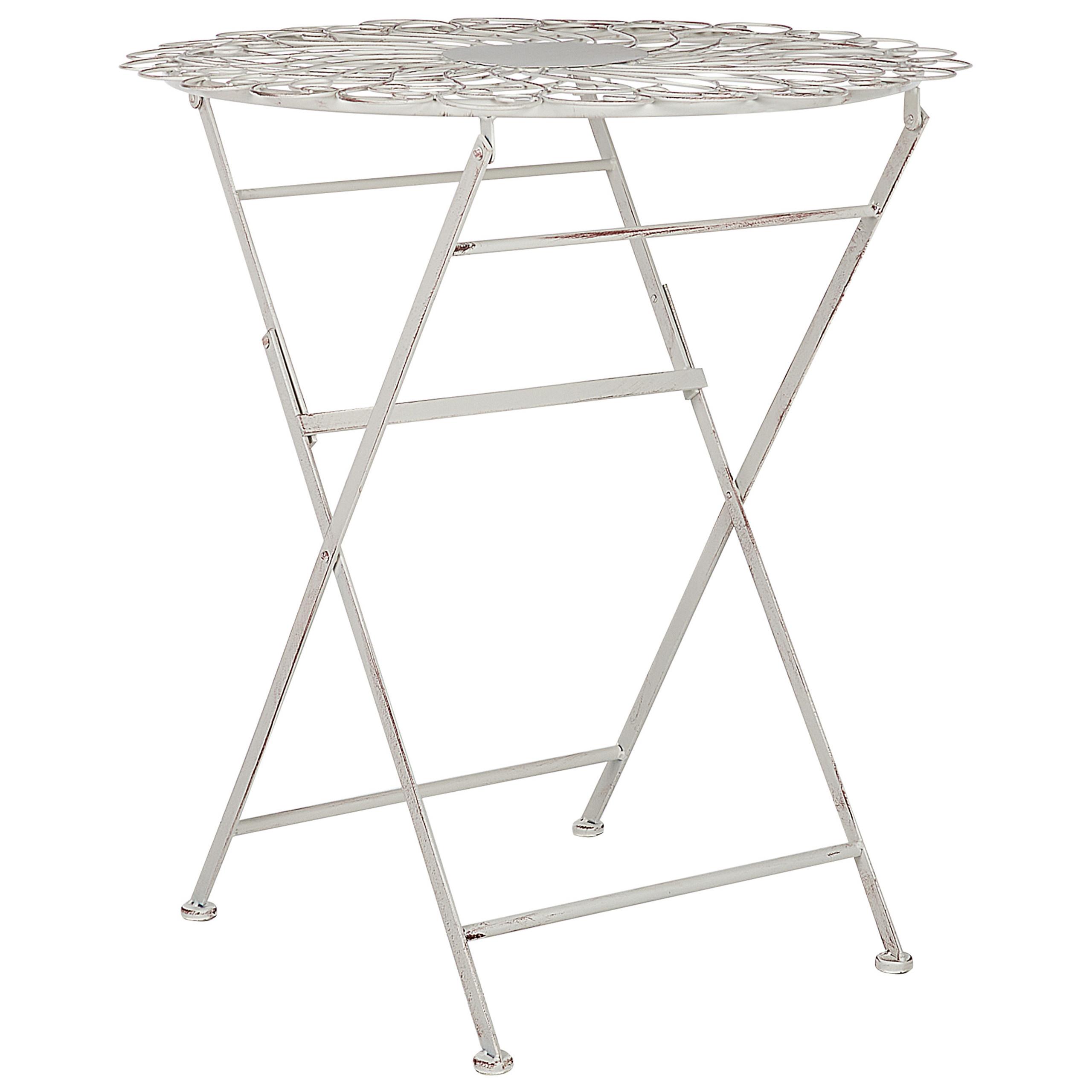 Wohnli Möbelsuche - GARTENTISCH Metall cremeweiß 70 cm zusammen klappbar Stiffe