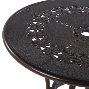 GARTENTISCH Aluminium braun 65 cm Bovino Metall Beliani Garten & Outdoor > Gartenmöbel > Gartentische Braun
