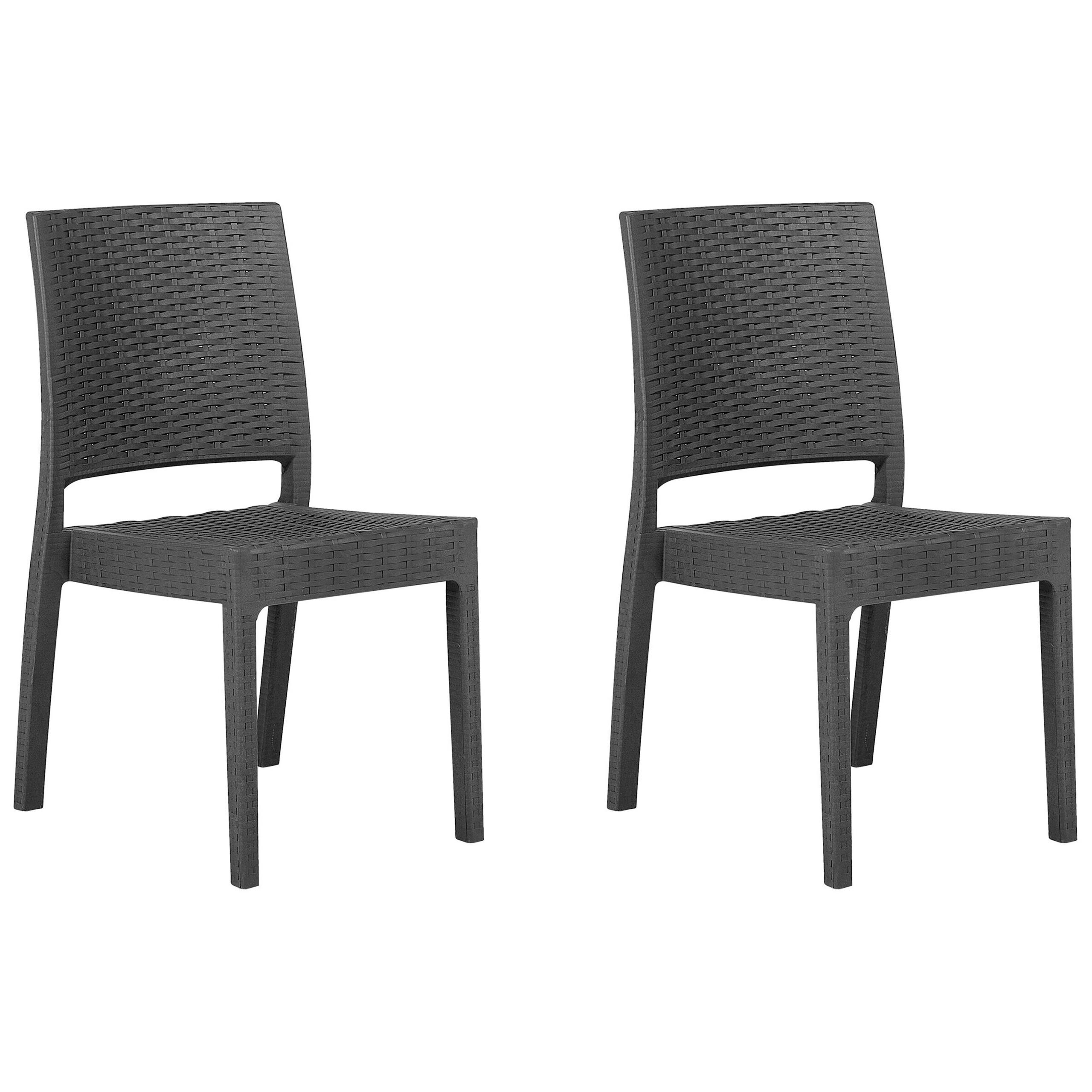 wohnli-moebel-suche-800000531803 Wohnli Möbelsuche - GARTENSTUHL 2er-Set Rattanoptik graphitgrau Fossano