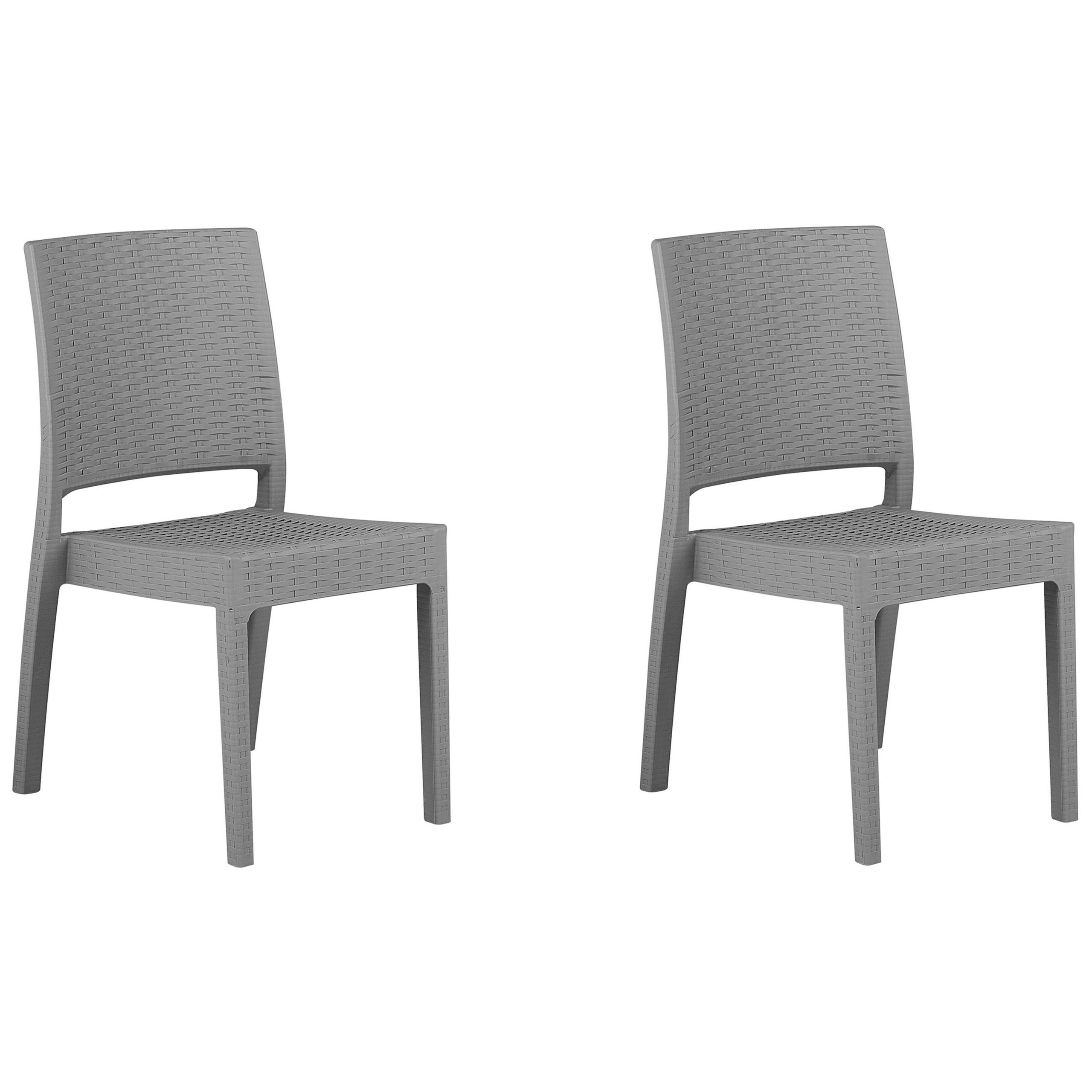 wohnli-moebel-suche-800000531805 Wohnli Möbelsuche - GARTENSTUHL 2er-Set Rattanoptik hellgrau Fossano