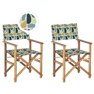 wohnli-moebel-suche-800000531815 Wohnli Möbelsuche - GARTENSTUHL 2er-Set Akazienholz hellbraun grau/mehrfarbig Fleckenmuster Cine