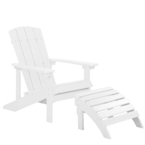 wohnli-moebel-suche-800000531822 Wohnli Möbelsuche - GARTENSTUHL mit Fußhocker Kunstholz weiß Adirondack