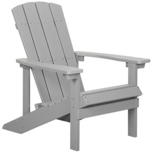 wohnli-moebel-suche-800000531824-1 GARTENSTUHL mit Fußhocker Kunstholz hellgrau Adirondack Kunststoff Beliani Garten & Outdoor > Gartenmöbel > Gartenstühle Grau