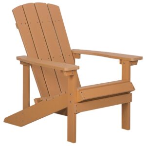 wohnli-moebel-suche-800000531832-1 GARTENSTUHL mit Fußhocker Kunstholz hellbraun Adirondack Kunststoff Beliani Garten & Outdoor > Gartenmöbel > Gartenstühle Braun