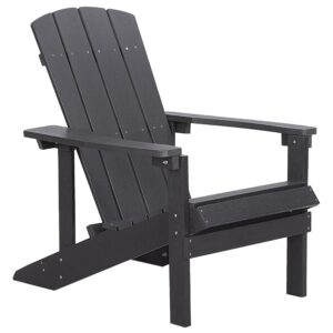 wohnli-moebel-suche-800000531834-1 GARTENSTUHL mit Fußhocker Kunstholz dunkelgrau Adirondack Kunststoff Beliani Garten & Outdoor > Gartenmöbel > Gartenstühle Grau