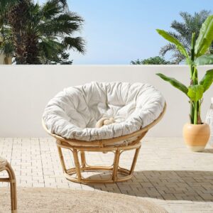 GARTENSESSEL Rattan helles beige Salvo Naturmaterialien Beliani Garten & Outdoor > Gartenmöbel > Gartenstühle Braun