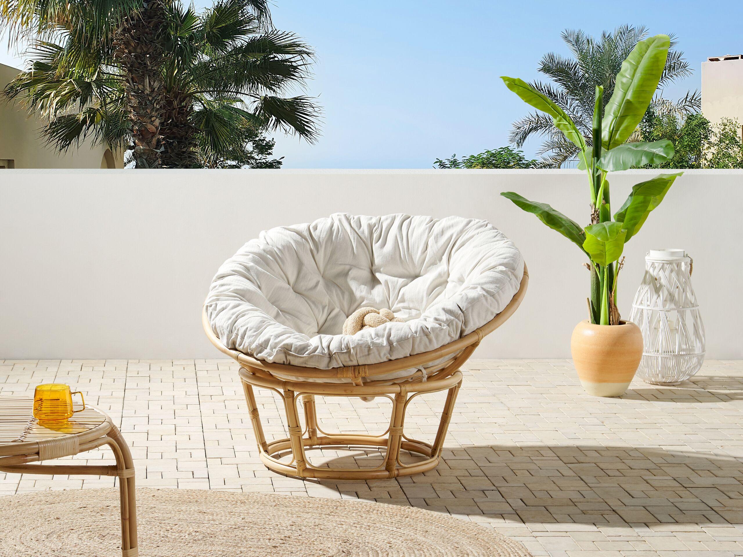 GARTENSESSEL Rattan helles beige Salvo Naturmaterialien Beliani Garten & Outdoor > Gartenmöbel > Gartenstühle Braun