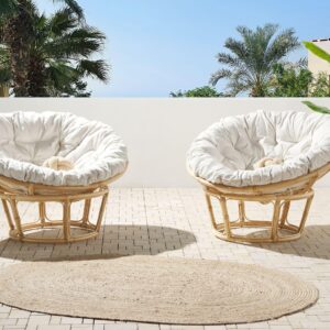 wohnli-moebel-suche-800000531846-1 GARTENSESSEL 2er-Set Rattan helles beige Salvo Naturmaterialien Beliani Garten & Outdoor > Gartenmöbel > Gartenstühle Braun