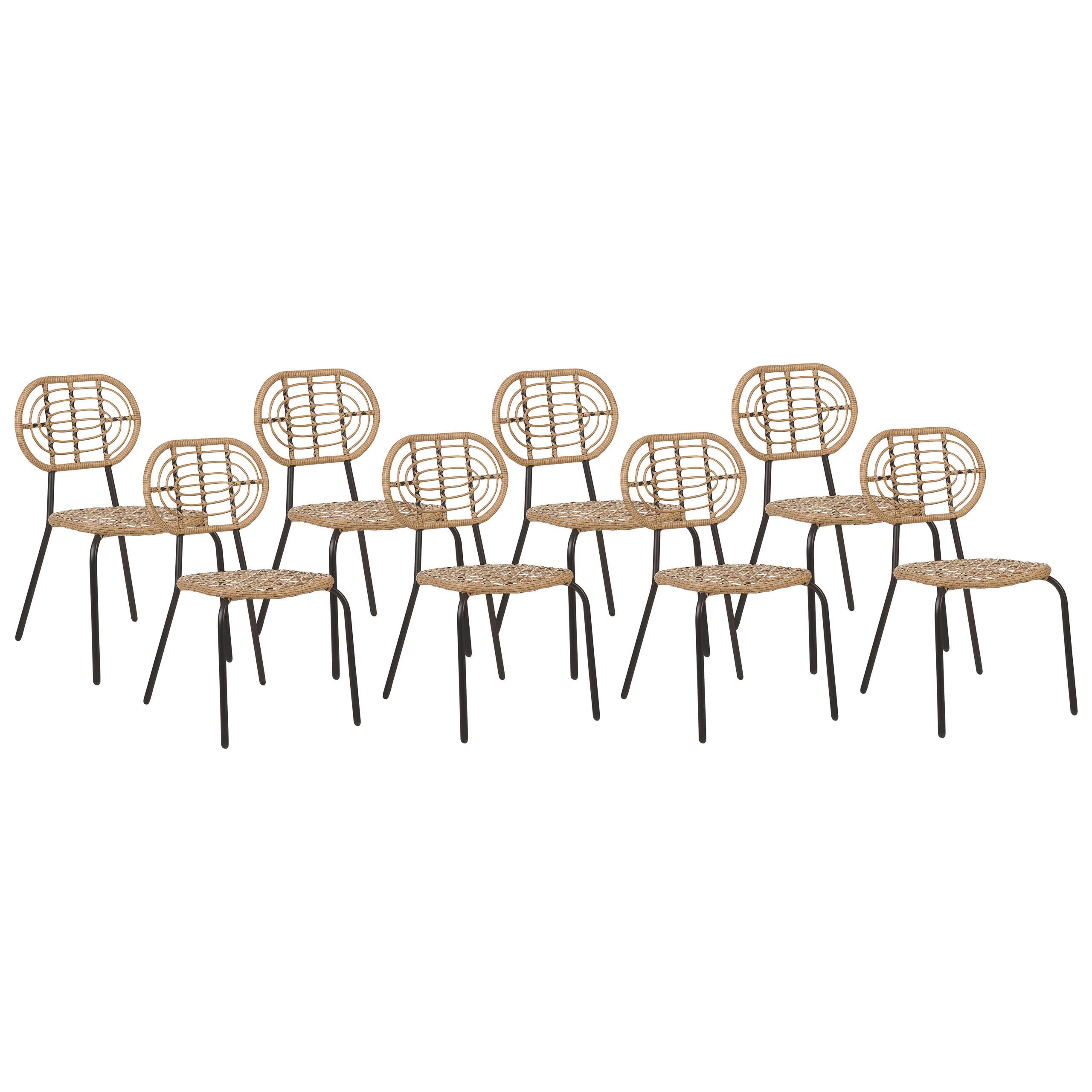 wohnli-moebel-suche-800000531850 Wohnli Möbelsuche - GARTENSTUHL 8er-Set PE Rattan natürlich Pratello